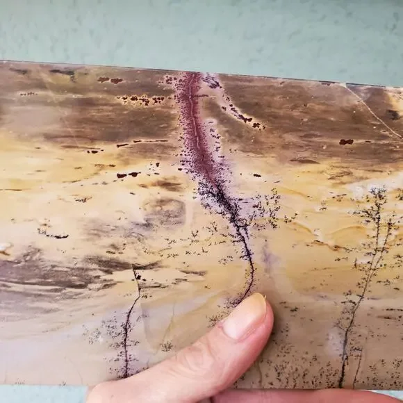 Picture Story Jasper Pink Pastel Dendritic Crystal Tile Slab 970 grams